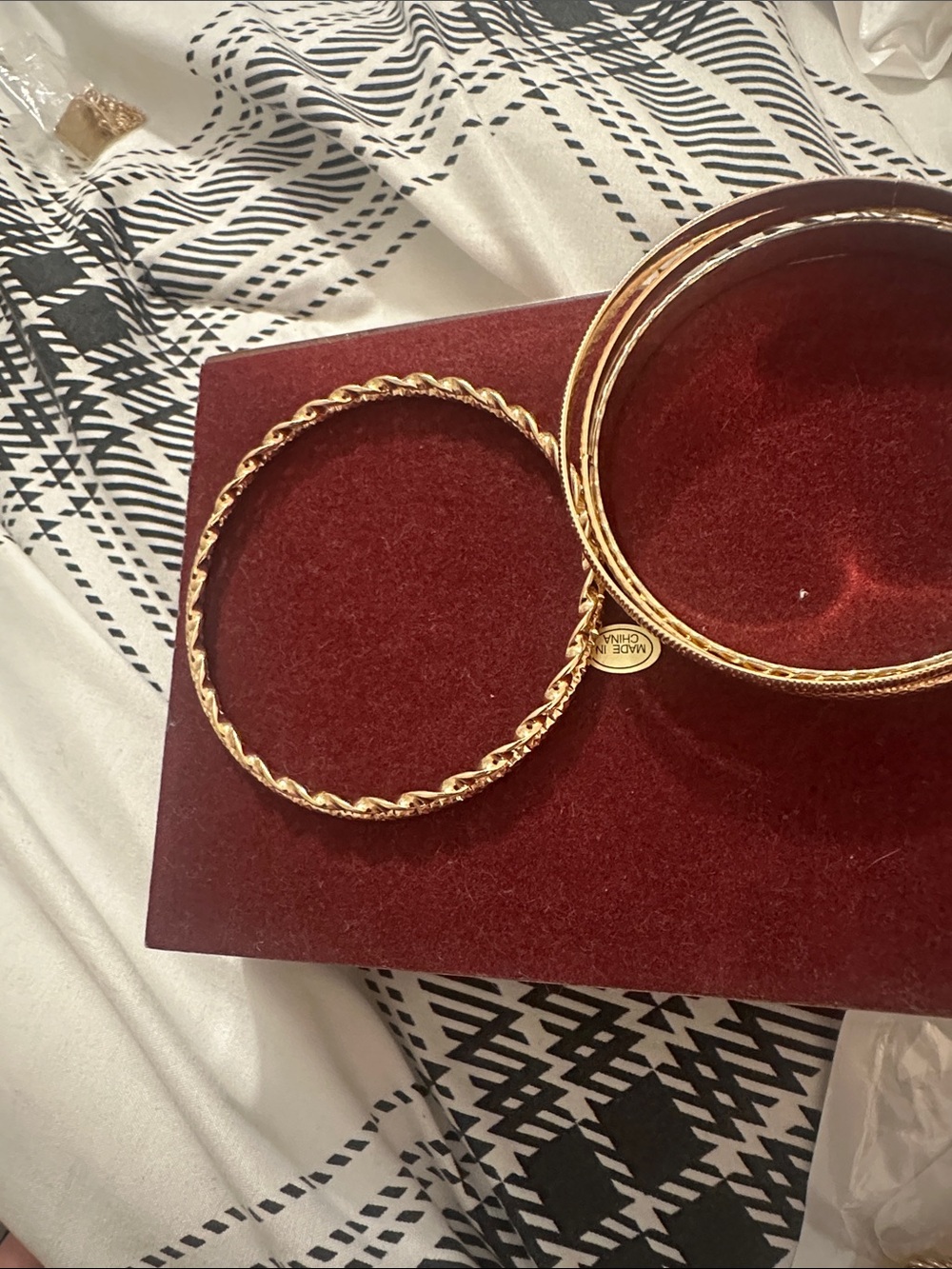 Gold Twisted and Smooth Bangle Bracelet Set - Women Jewelry